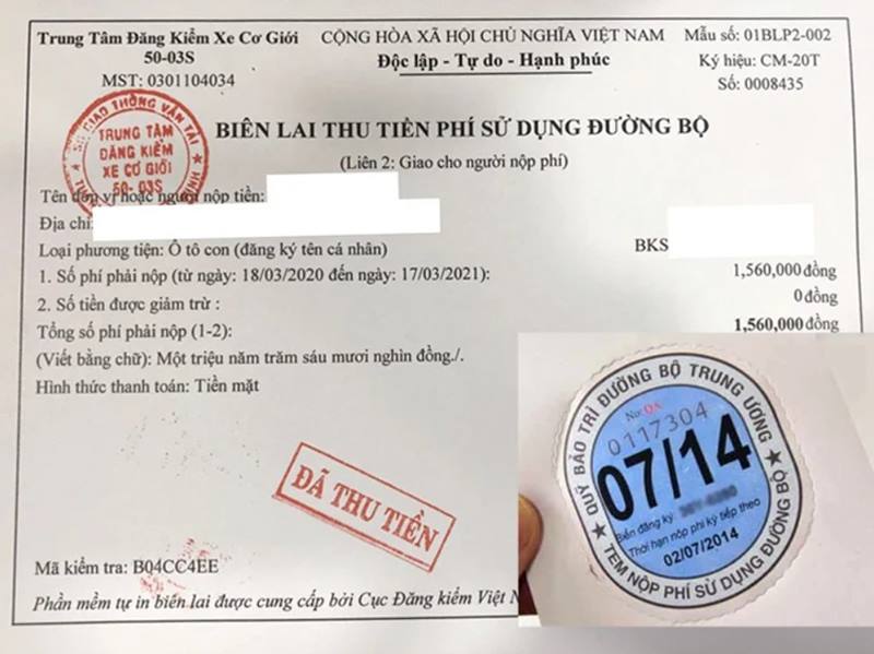 Nộp phí sử dụng đường bộ