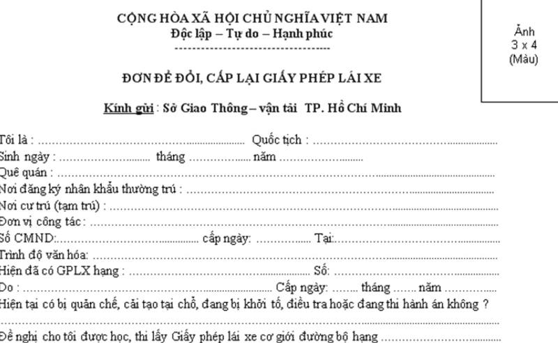 Đổi giấy phép lái xe không bắt buộc phải về nơi đăng ký thường trú