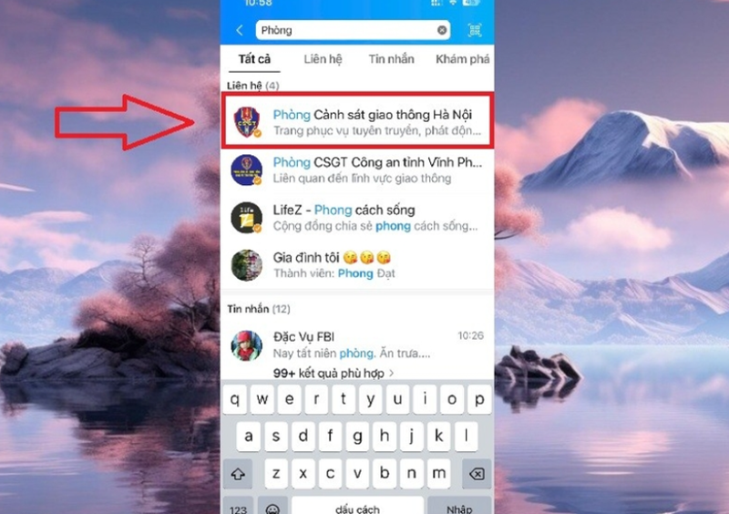 Sử dụng zalo để tra cứu nhanh hơn