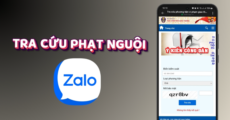 Cách tra cứu phạt nguội xe máy trên zalo