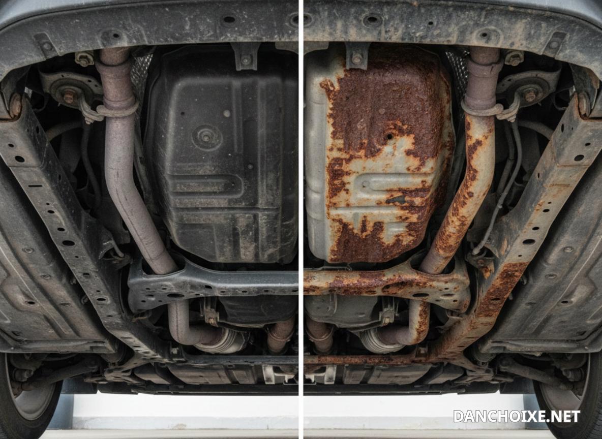 Cần xử lý gấp khi gầm xe xuất hiện các vết rỉ sét 