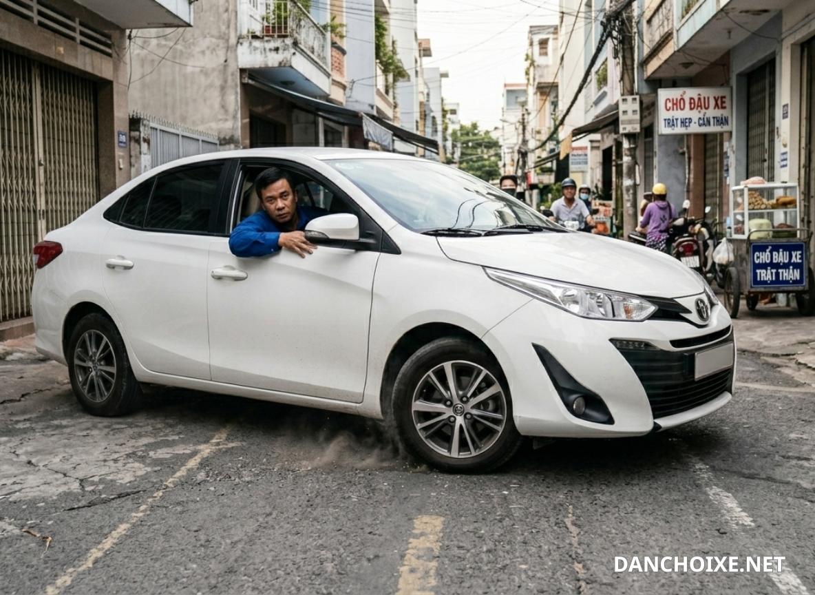 Nên cho xe lăn bánh nhẹ trước khi đánh lái