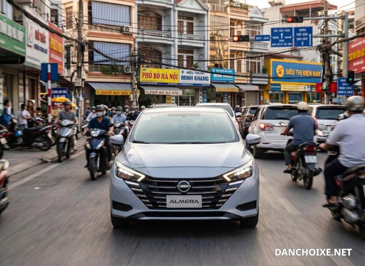 Nissan Almera là mẫu xe tiết kiệm nhiên liệu cả đường trường và đi phố